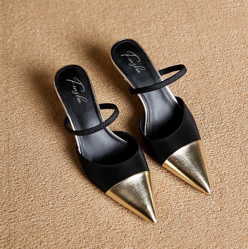 PREMIUM MULE - BLACK AND GOLDEN